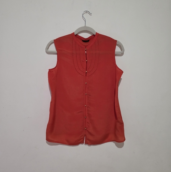 MASSIMO DUTTI WOMAN SILK SLEEVELESS TOP SIZE S - Picture 2 of 7